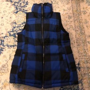 Old Navy Plaid Fleece Lined Vest Size XS!